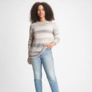 Gap Ombre Forever Cozy Tunic Sweater Knit Crew Neck Gray Pink Womens Size L New